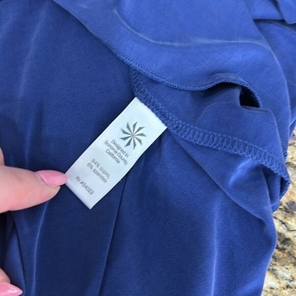 Athleta Ciao Bella Long Sleeve Split Back Top In Blue Size XL - Picture 8 of 11